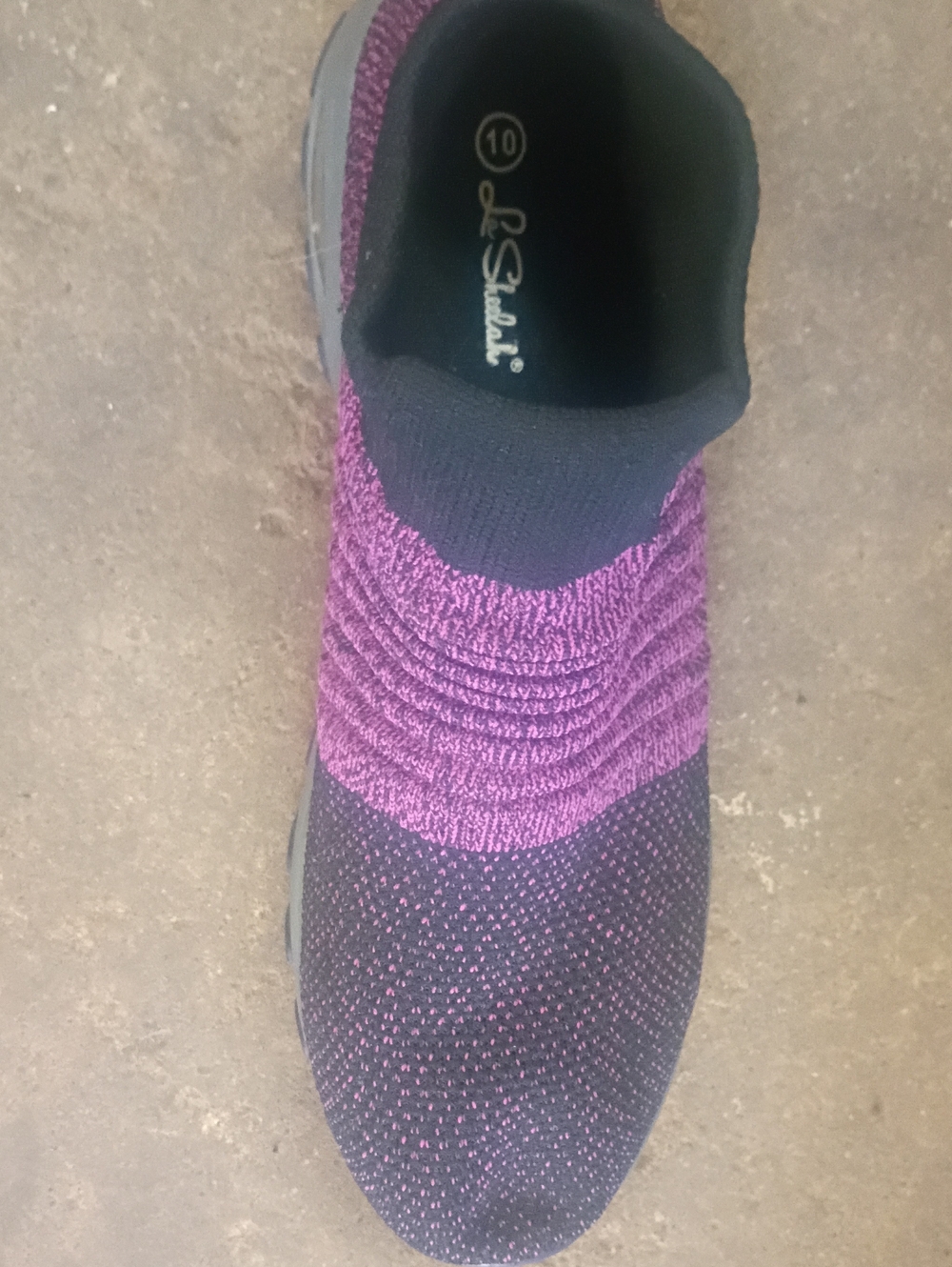 Skechers Women's Slip-On Knit Sneaker in Purple and Black